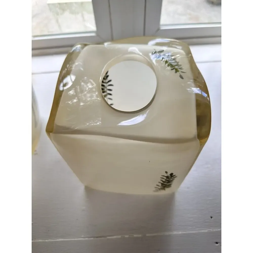 Croscill Opaque Inlaid Floral Rainier Wastebasket Tissue Holder Set